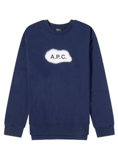 Пуловер A.P.C. Alastor Spray Logo Crewneck Тъмно синьо | COEIP-H27825-IAK