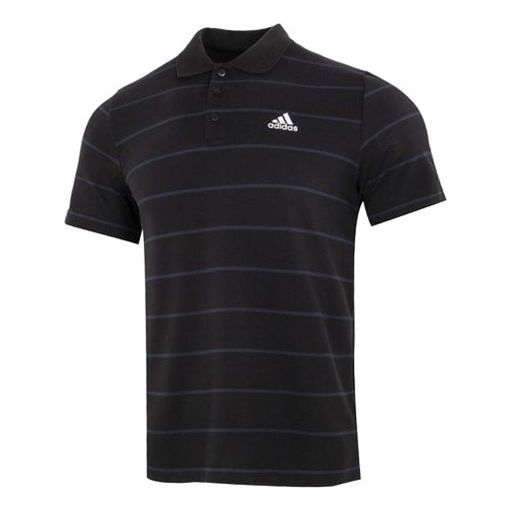Поло тениска adidas Originals Fi Stripe Short Sleeve Polo Shirt Черно | HE7433