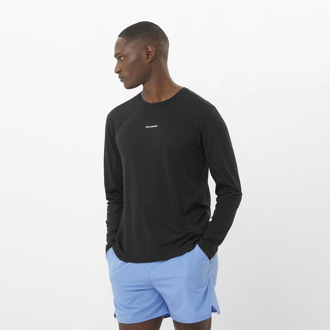 Тениска Salomon Shakeout Core Long Sleeve T-Shirt Черно | LC2424400