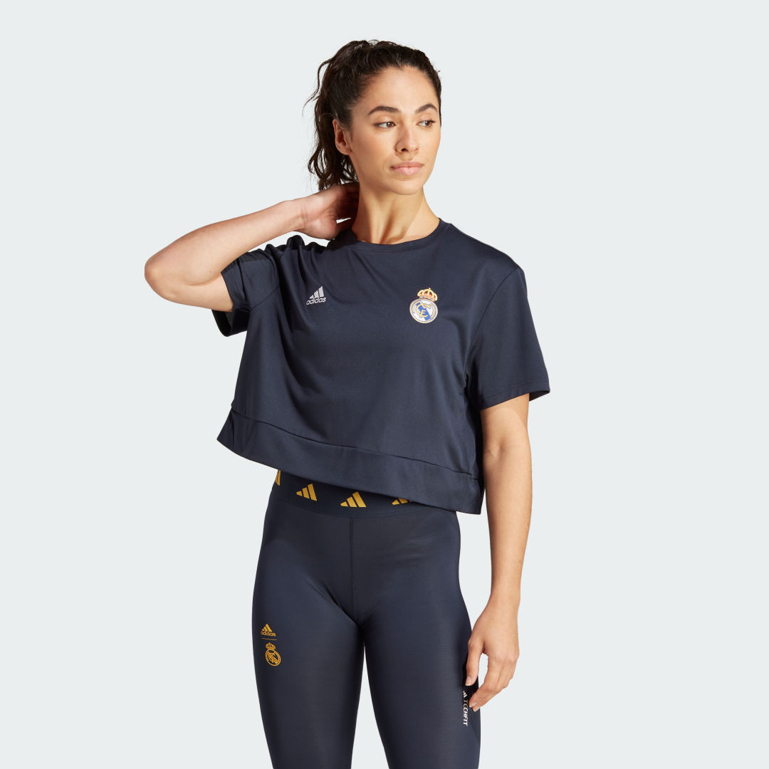 Тениска adidas Originals Real Madrid Crop Tee Тъмно синьо | IJ9667, 1