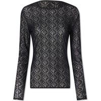 Тениска Marine Serre Monogram Mesh Jacquard Second Skin Top Черно | WTO068-BK99, 1