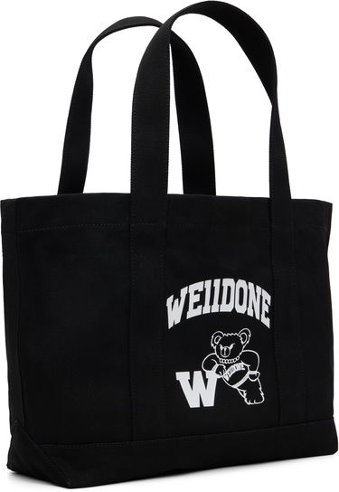 Голяма пазарска чанта We11done We11done Varsity Canvas Tote Черно | WD-AB2-25-481-U-BK, 1
