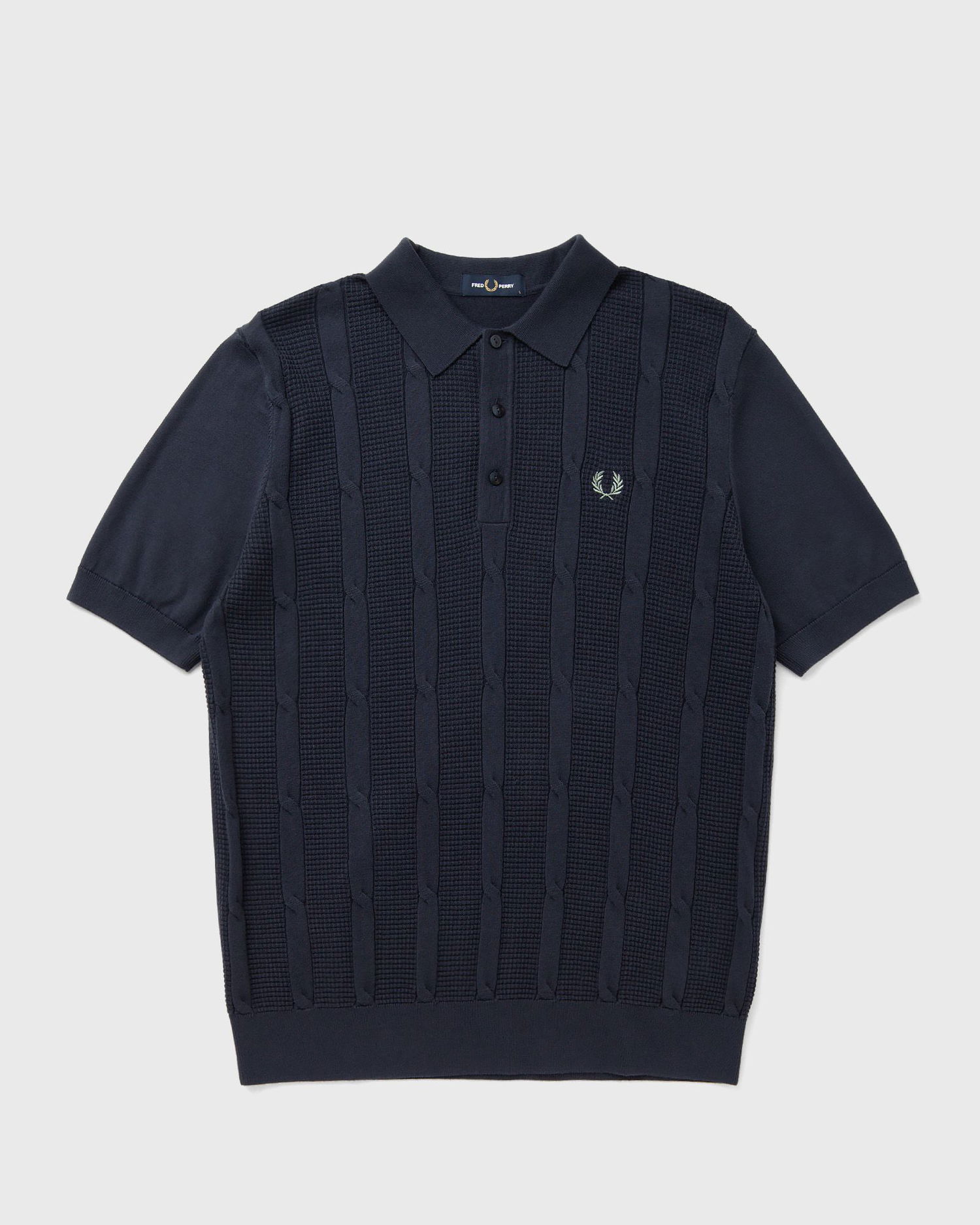 Поло тениска Fred Perry Cable Knit Polo Shirt Тъмно синьо | K1313-738, 0