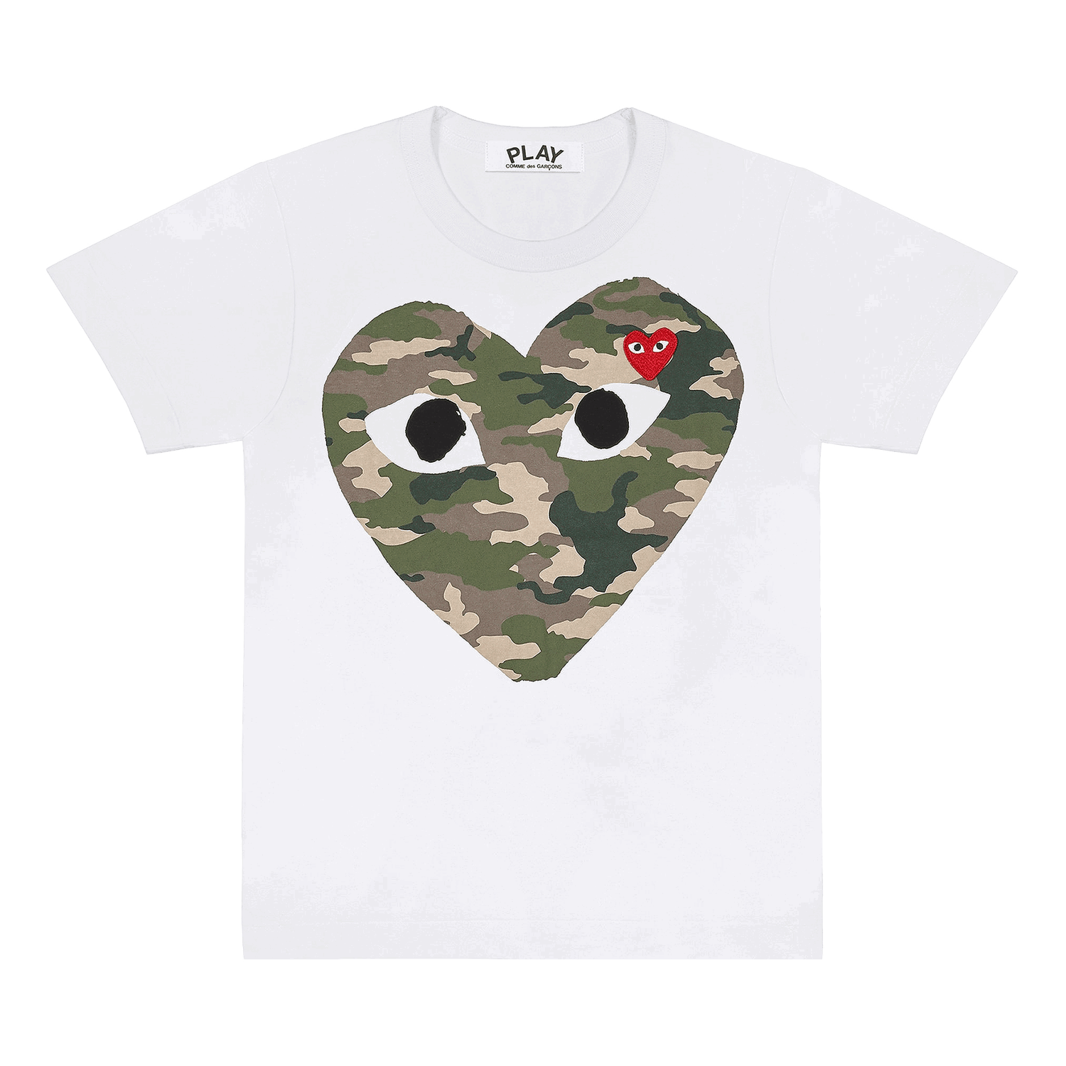 Тениска Comme des Garçons PLAY Camouflage Heart T-Shirt Бяло | AZ T241 051 1, 0