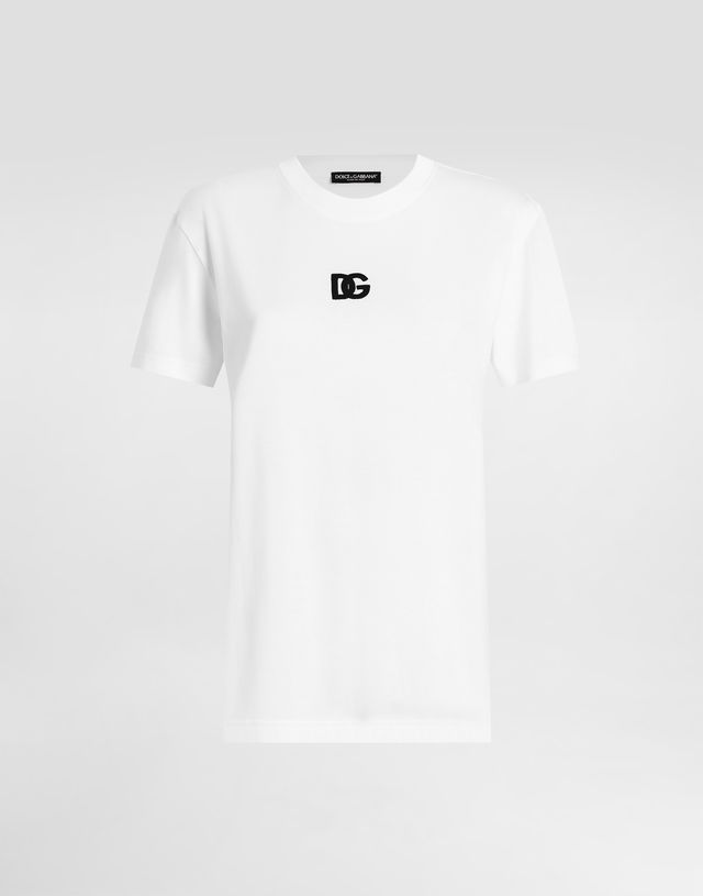Dolce & Gabbana Jersey T-Shirt with DG Logo Embroidery