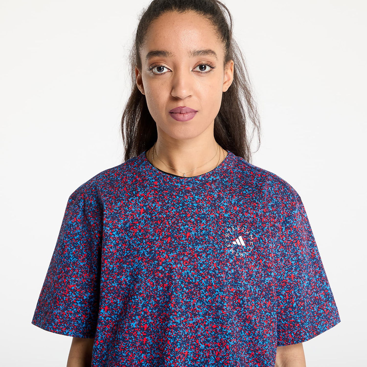 Тениска adidas Performance adidas by Stella McCartney Printed Loose T-Shirt Синьо | JJ0083, 1