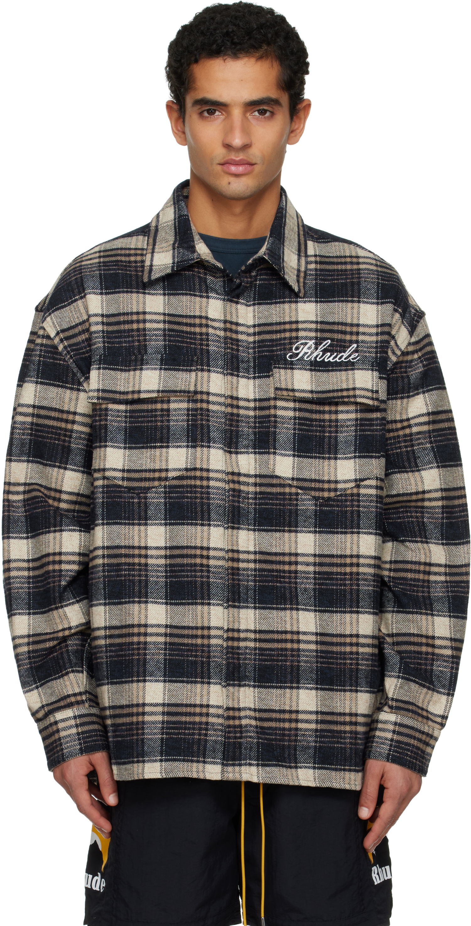 Риза Rhude 'Rhude' Script Flannel Shirt Многоцветен | RHFW25ST03012, 0