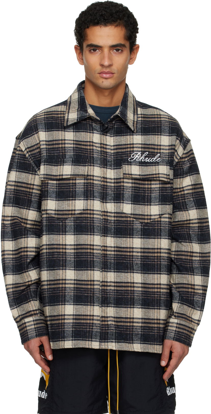 Риза Rhude 'Rhude' Script Flannel Shirt Многоцветен | RHFW25ST03012