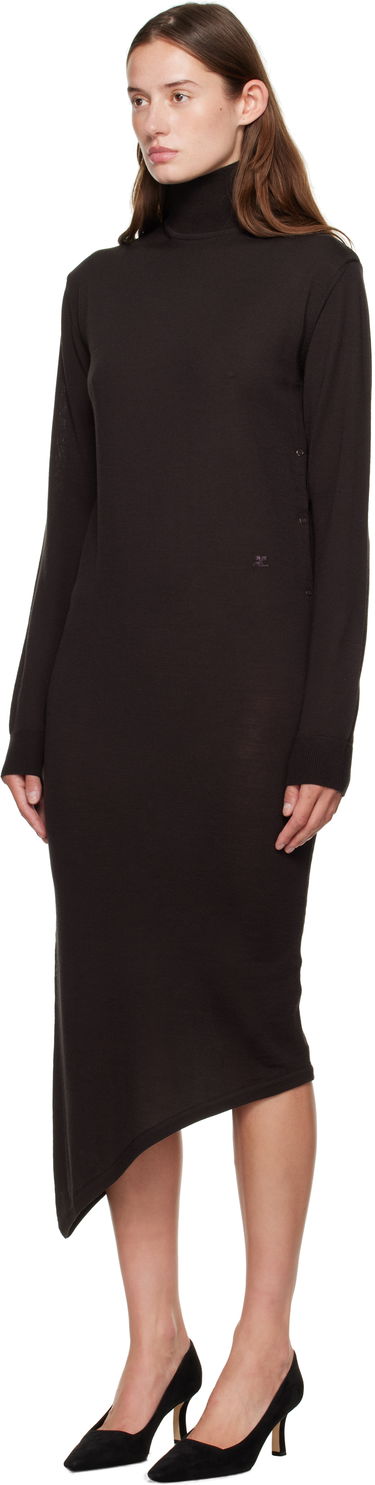 Pокля Courrèges Courrèges Off-Shoulder Wool Mini Dress Черно | 325MRO689FI0071, 3