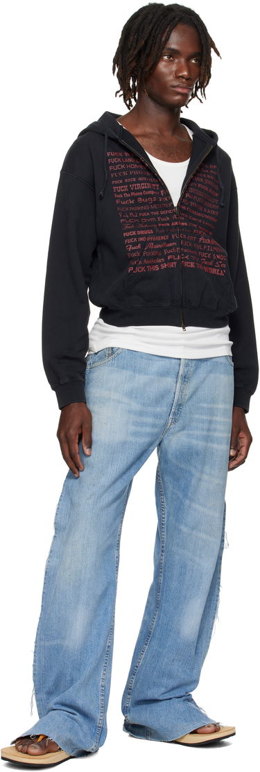 Суитчър VETEMENTS VETEMENTS 'Fuck' Fitted Zip-Up Hoodie Черно | UH76ZU660B, 3