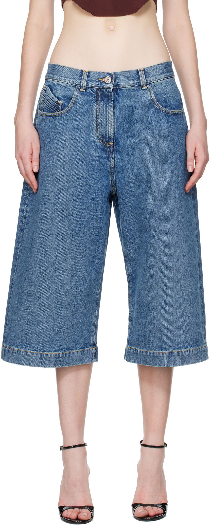 Къси панталони The Attico The Attico Washed Denim Shorts Синьо | 251WCQ00012 DDD085AA