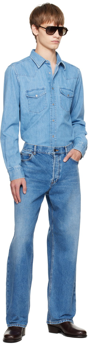 Риза Tom Ford TOM FORD Western Denim Shirt Синьо | HDS001-FMC239, 4