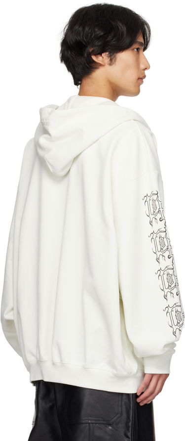 Суитчър VETEMENTS Vetements Cradle of Filth Logo Oversized Zip-Up Hoodie Бяло | UCF76ZU100I, 2