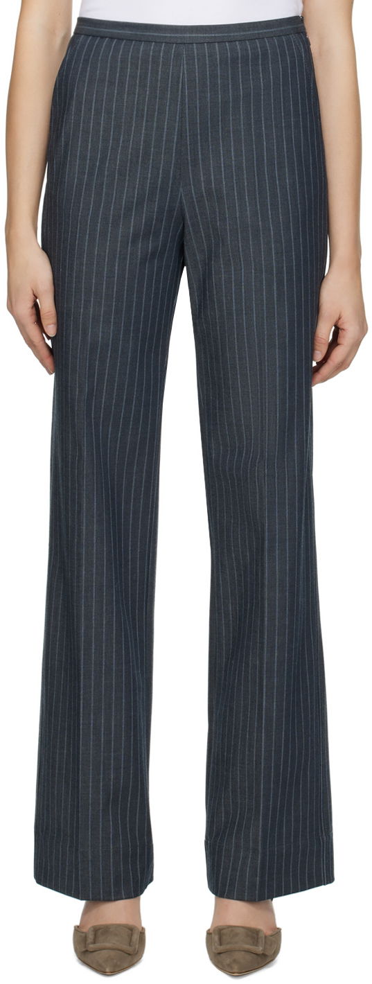 Панталони GANNI Striped Trousers Сиво | F8674