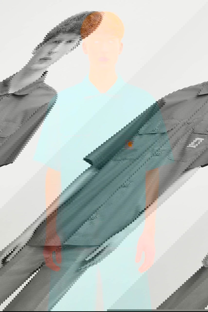 Риза Carhartt WIP S/S Craft Shirt Relaxed Fit Classic Collar Зелено | I035232.2M2XX, 0