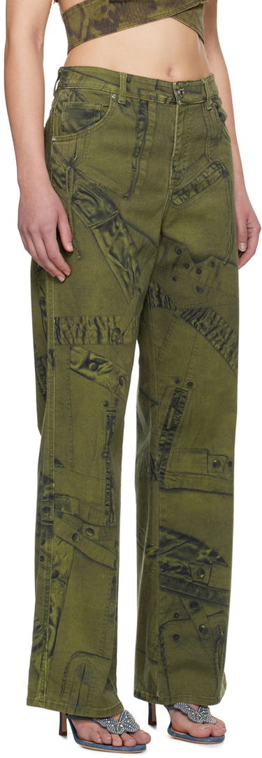Дънки Blumarine Blumarine Trompe L'œil Print Wide-Leg Jeans Розово | P422J128A, 4