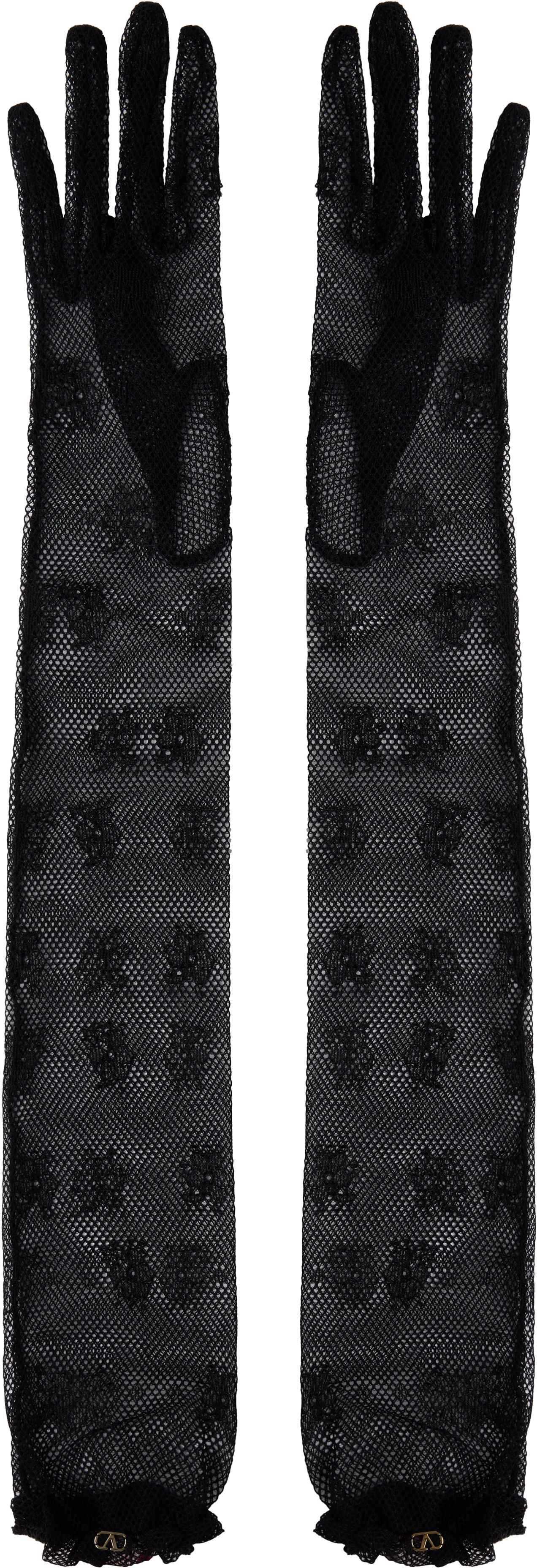 Ръкавици Valentino Valentino Garavani VLogo Signature Lace Gloves Черно | 6W0GD00GPNN, 0