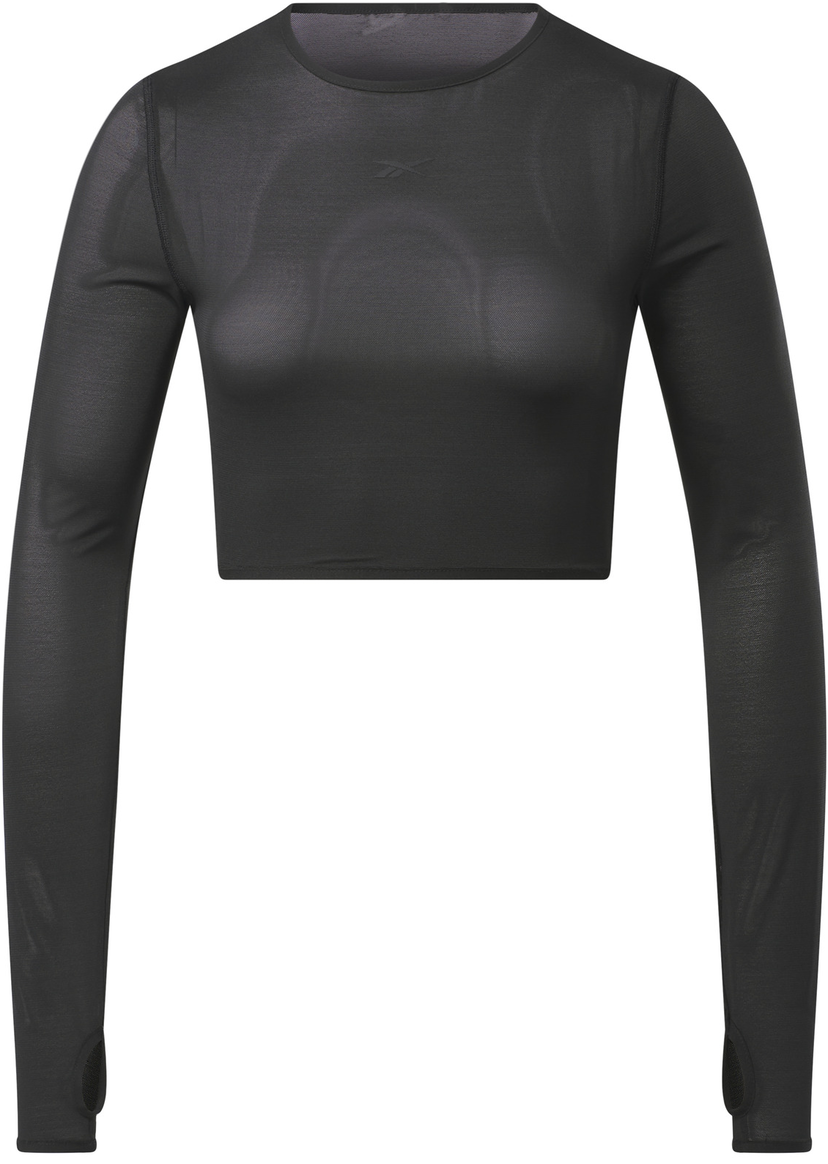 Съкратен топ Reebok Reebok Studio Mesh Long Sleeve Crop Top Черно | 100075380
