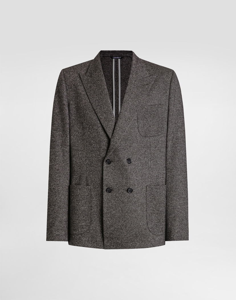 Яке Dolce & Gabbana Dolce & Gabbana Double-breasted Portofino Jersey Jacket Сиво | G2TK3TFM7CCS8030