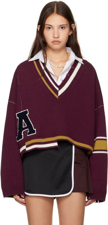 Пуловер Ambush Damaged Rib V-Neck Sweater Лилаво | BWHD002F24KNI0012846, 0