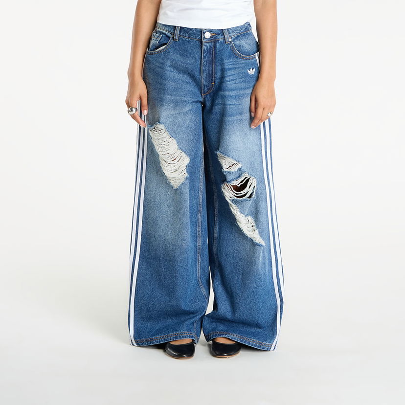 Дънки adidas Originals adidas Originals Loose Destressed Denim Pants 27/30 Синьо | KE3300