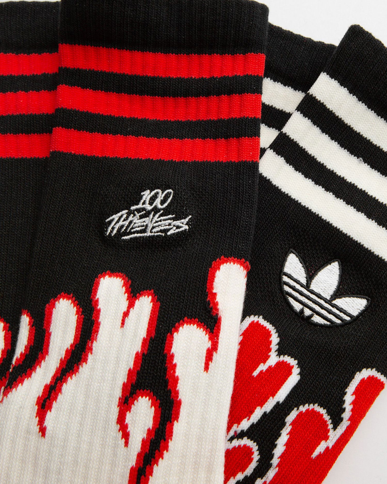 Чорапи adidas Originals 100 THIEVES x Socks Бяло | JE0320, 1