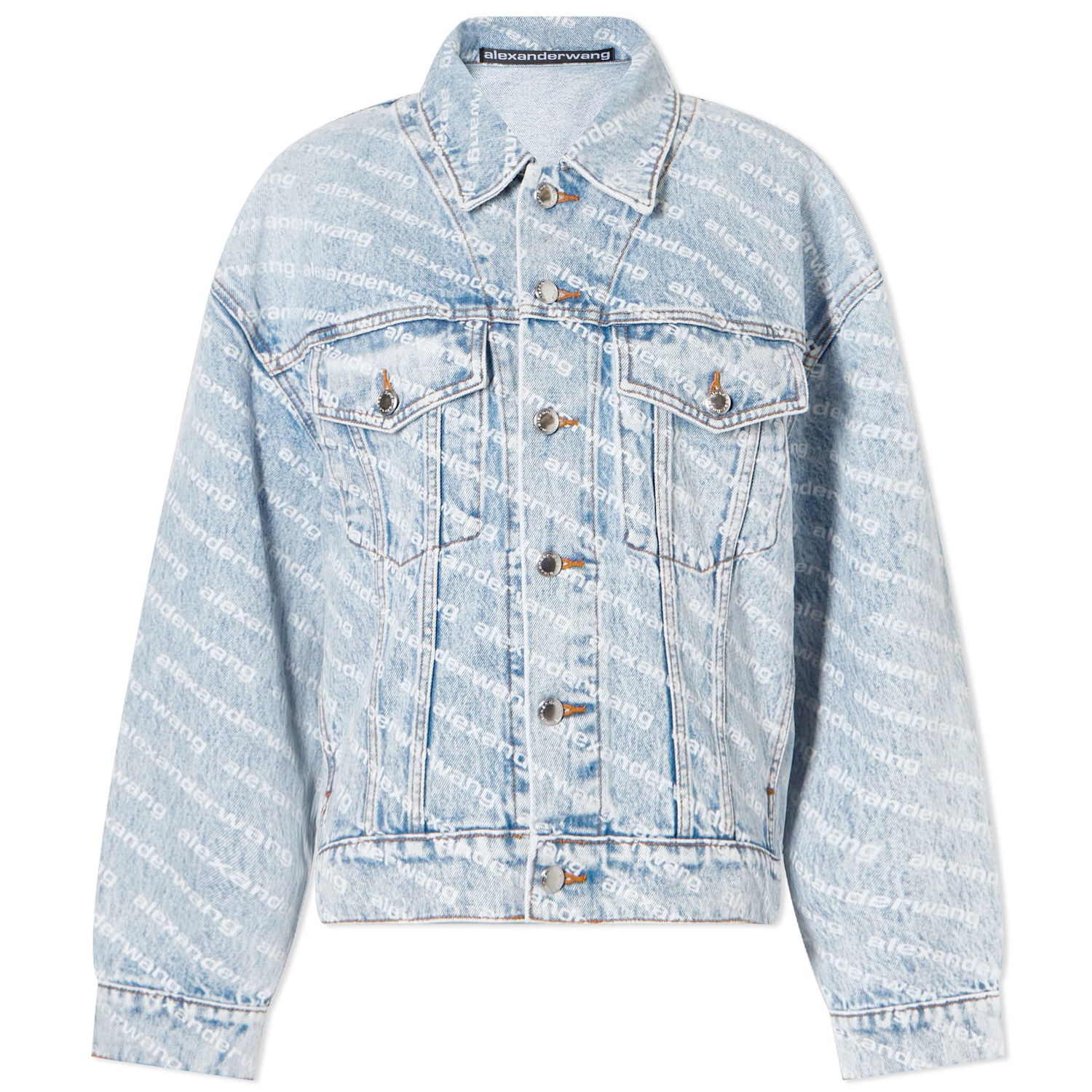 Яке Alexander Wang All Over Logo Falling Back Denim Jacket Синьо | 4DC2202756-270, 0