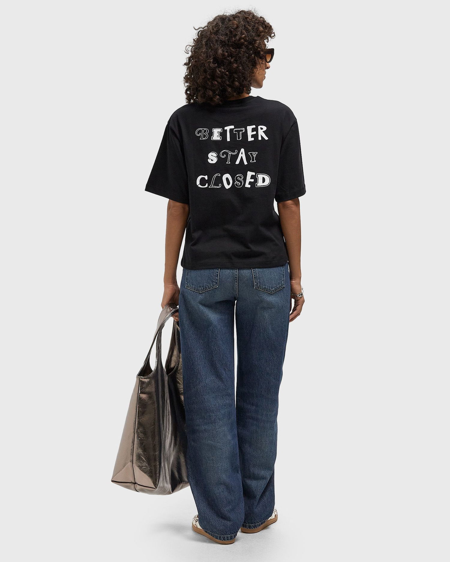 Тениска CLOSED Front Text Print T-Shirt Черно | C95925-44H-PR-100, 1