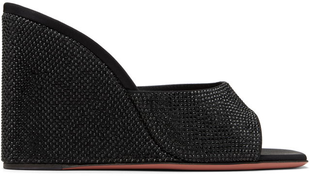Amina Muaddi Lupita Crystal Wedge Heeled Sandals