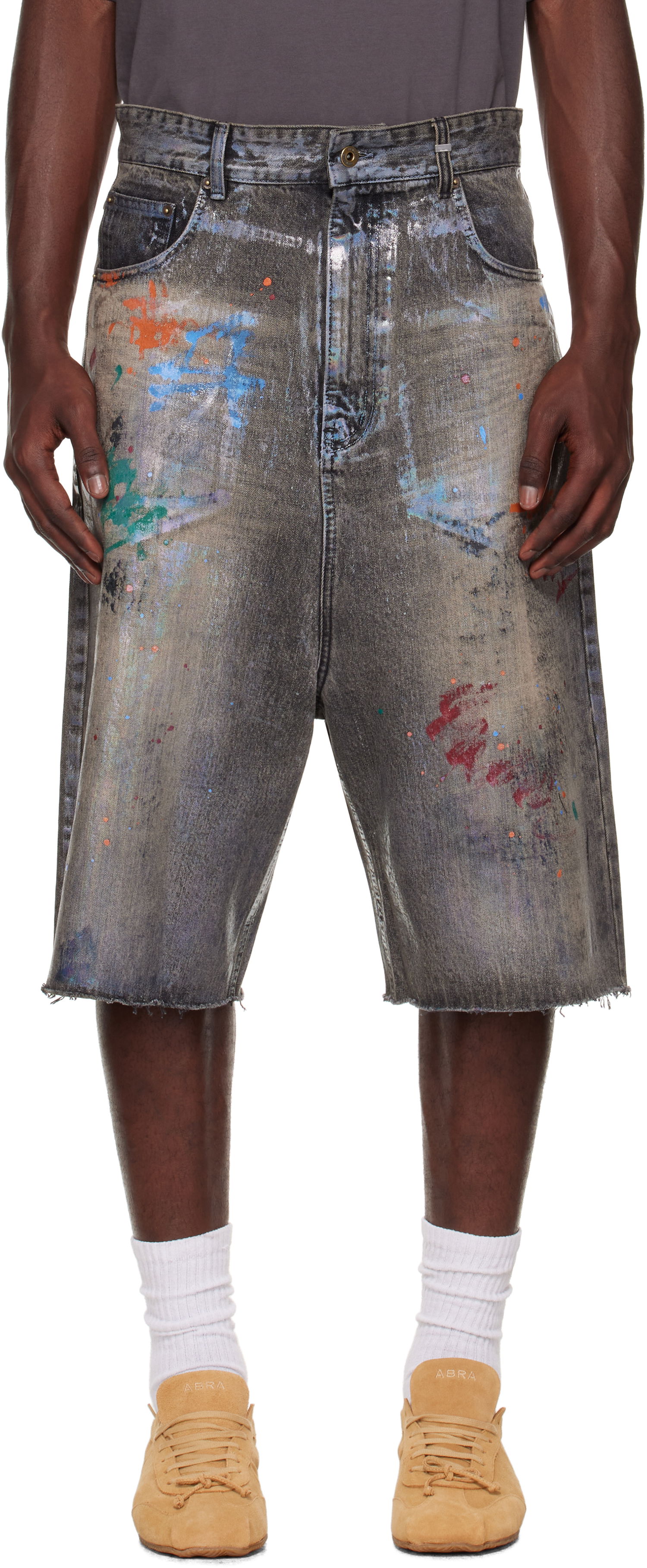 Къси панталони We11done We11done Painted Denim Shorts Сиво | WD-DP2-25-332-M-BK, 0