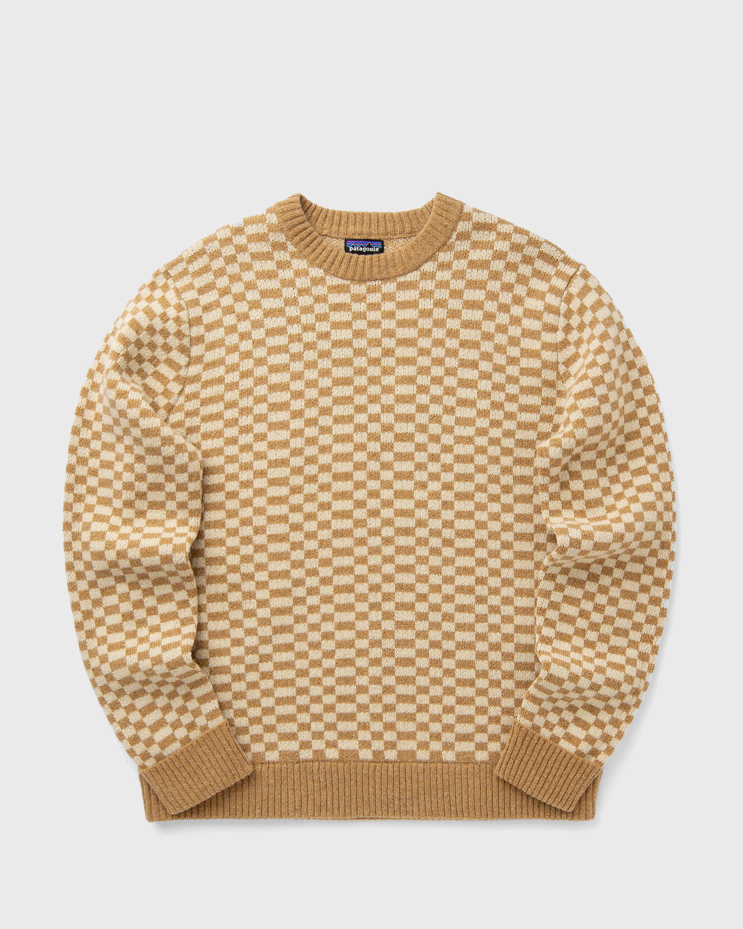 Пуловер Patagonia Recycled Wool-Blend Checkered Sweater Бежово | 50655-FTGO, 1