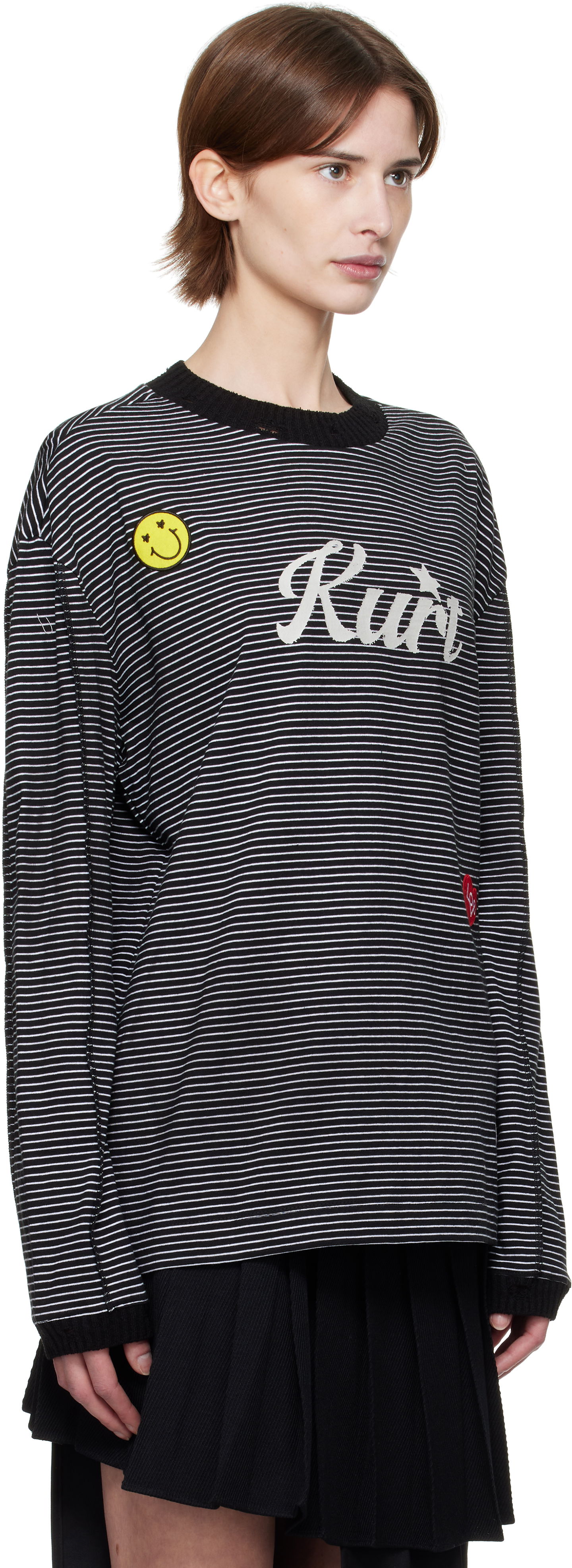 Пуловер Andersson Bell Andersson Bell Kurt Striped Long Sleeve T-Shirt Черно | atb1247m, 1