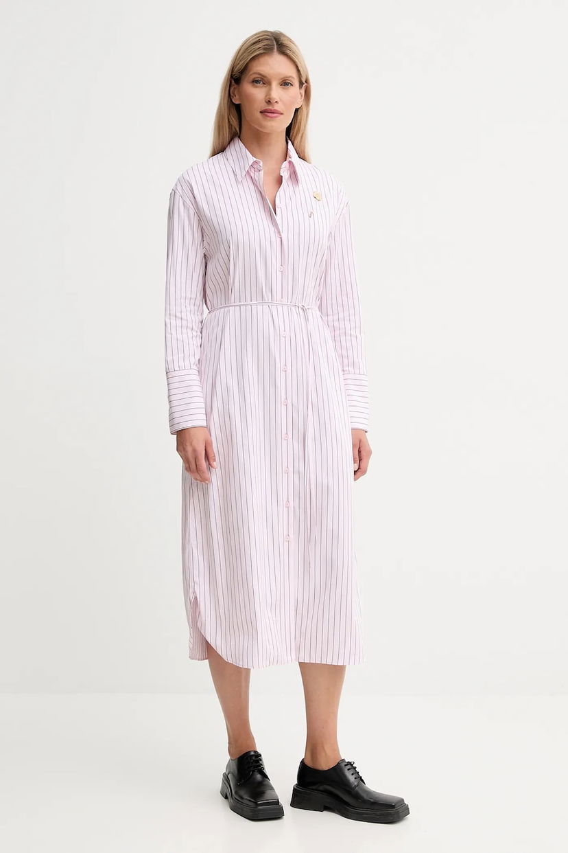 Pокля KENZO Kenzo Midi Shirt Dress Розово | FF62RO4049LU
