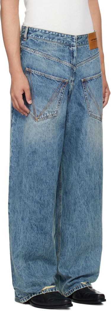 Дънки VETEMENTS Vetements Back To Front Jeans Синьо | MH76DP021YB, 4