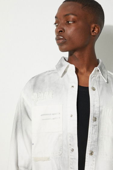 Риза AAPE by A Bathing Ape AAPE Relaxed Denim Shirt Бяло | AAPSTM8480XAM, 4