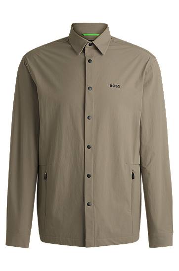 BOSS Relaxed Fit Water-Repellent Stretch Overshirt