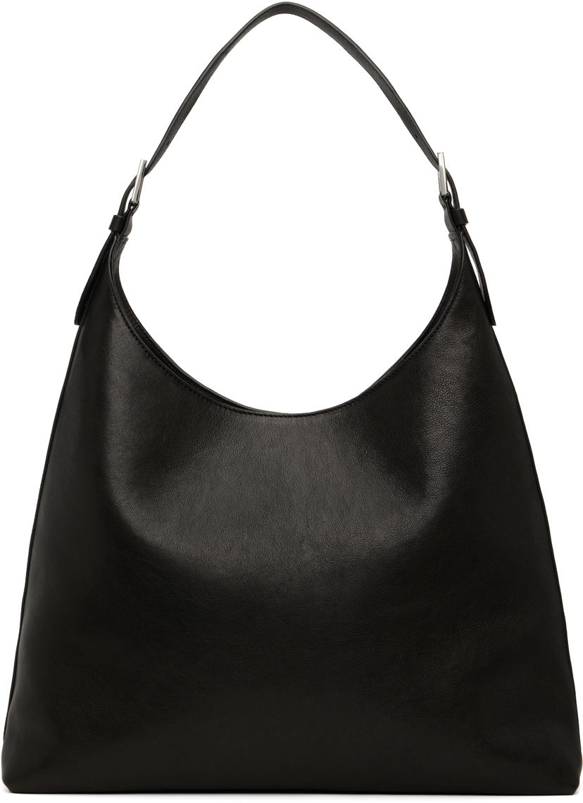 Чанта през рамо BY FAR BY FAR Camryn Washed Leather Shoulder Bag Черно | MWBSB058LL034BK001PL