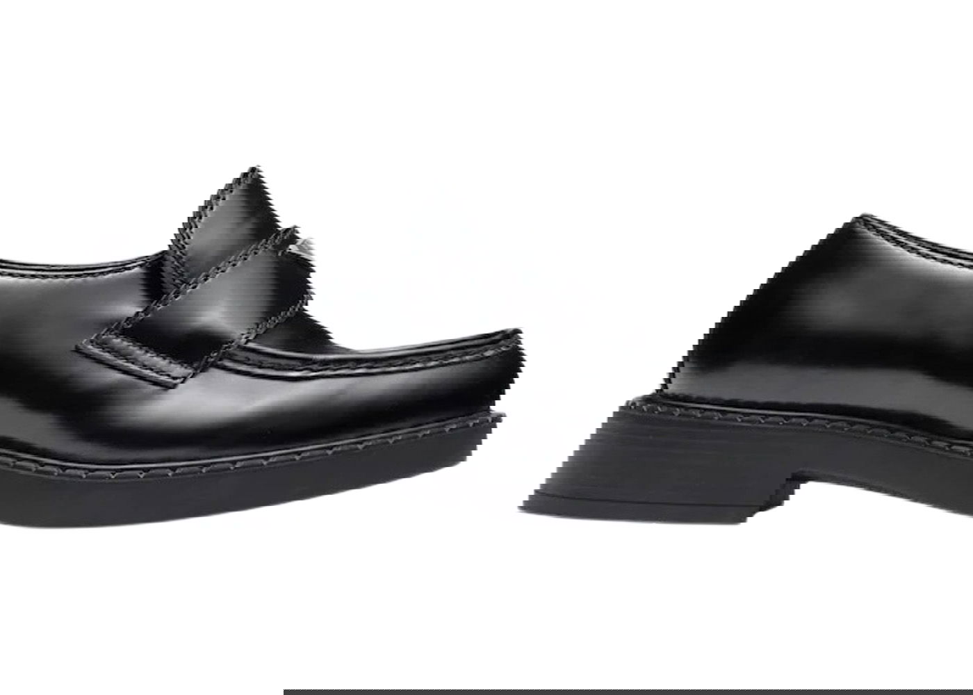 Кецове и обувки Prada 35mm Loafer 'Black Brushed Leather' Черно | 2DE127_055_F0002, 0