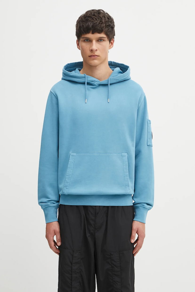 Суитчър C.P. Company C.P. Company Smooth Hooded Sweatshirt Синьо | 19CMSS719A006372R