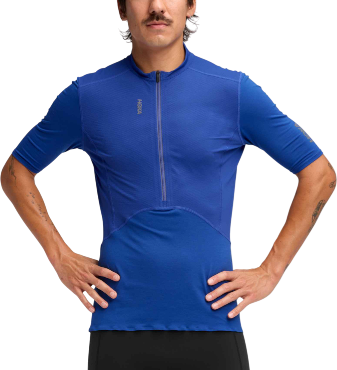 Тениска Hoka One One SkyBreeze Short Sleeve Zip T-Shirt Синьо | 1170232-ult, 0