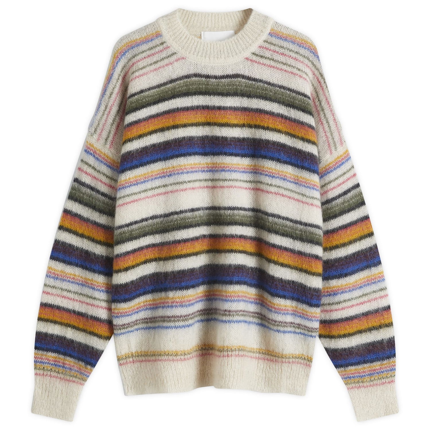 Пуловер ISABEL MARANT Striped Crew Knit Бяло | 25PPU0062HA-C1L09H-99MU, 1