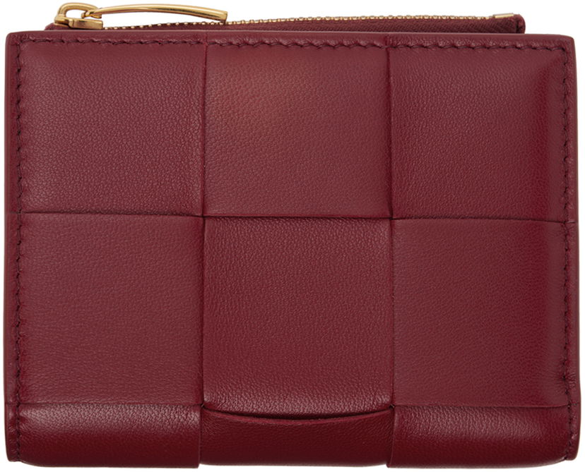 Портфейл Bottega Veneta Small Cassette Bi-Fold Zip Wallet Червено | 742698 VCQC9