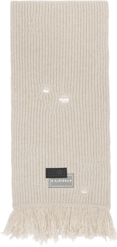 Шал Maison Margiela MM6 Maison Margiela Wool Distressed Fringed Scarf Бежово | S52TE0056 M13138, 0