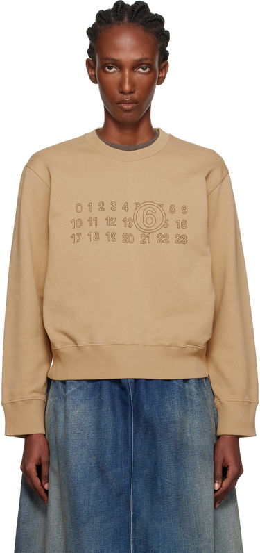 Суитчър Maison Margiela MM6 Maison Margiela Printed-Logo Sweatshirt Бежово | S52GU0248 M25025, 0