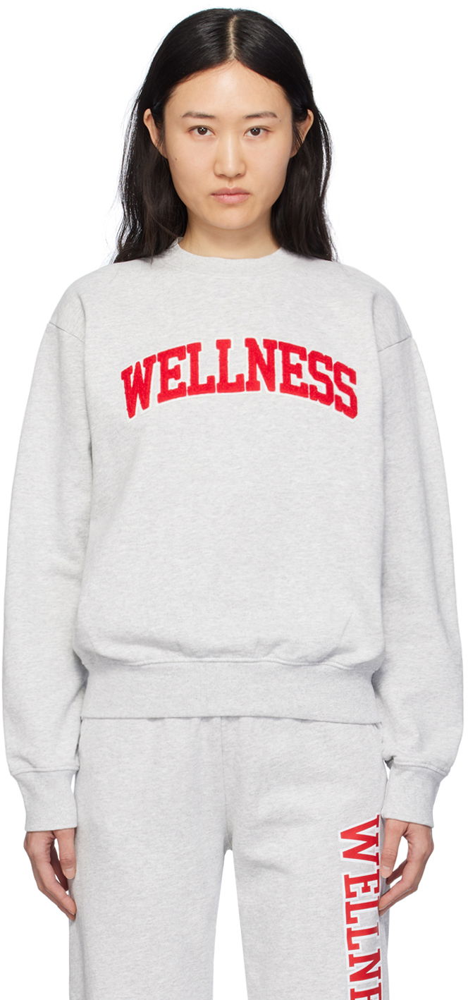 Суитчър Sporty & Rich 'Wellness' Ivy Sweatshirt Сиво | CRAW2346HG