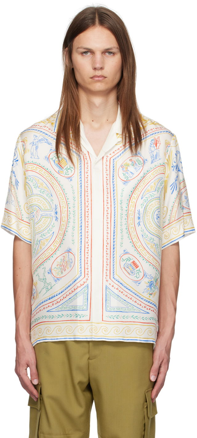 Риза Casablanca Multicolor Printed Shirt Бяло | U-MF24-SH-003-02