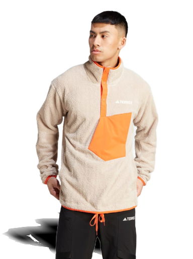 Суитчър adidas Performance Terrex XPLORIC High Pile Fleece Pullover Бежово | IN3107