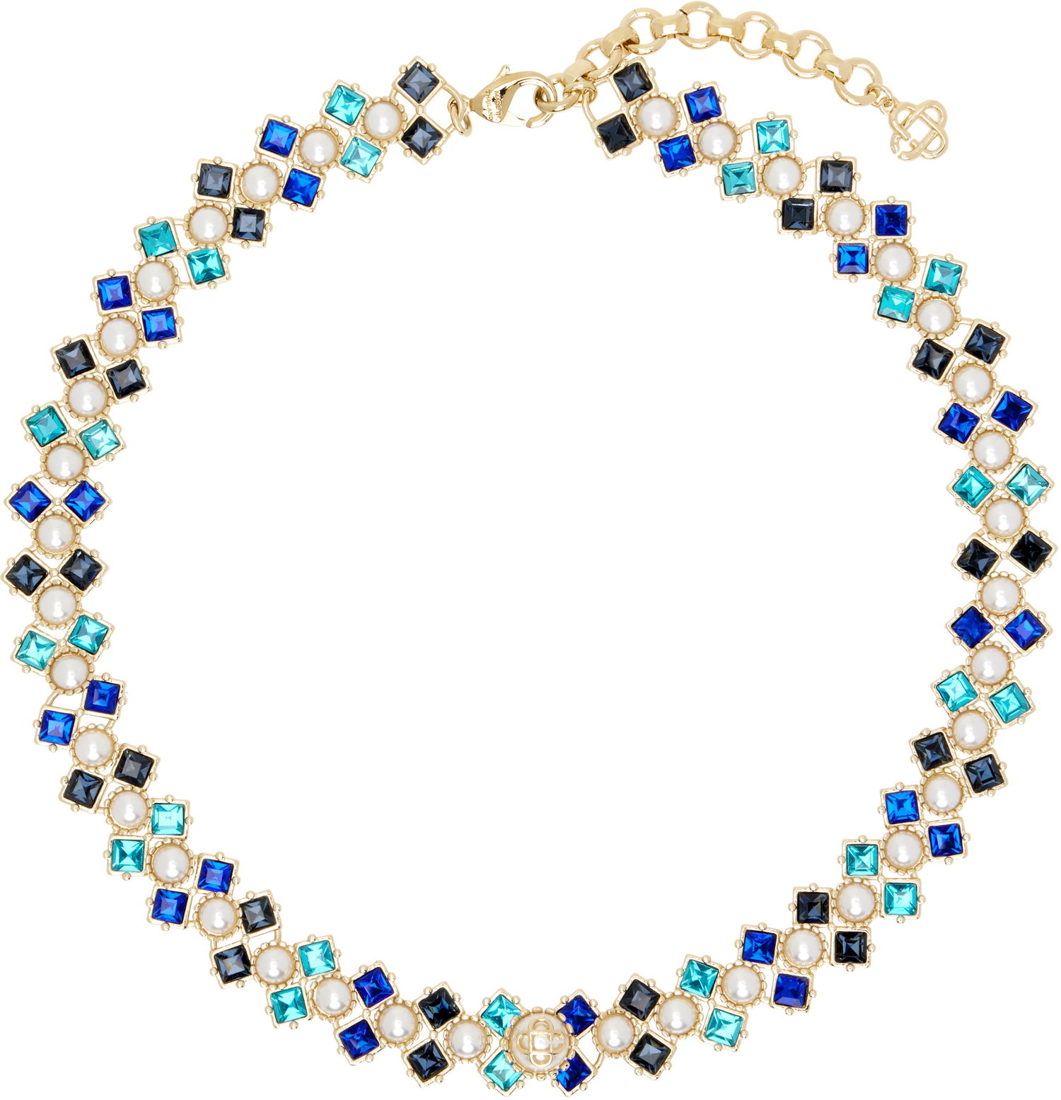 Колие Casablanca Gold-Tone Crystal & Faux-Pearl Necklace Металик | APS25-JW-230-03, 0