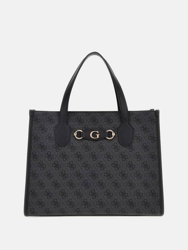 Голяма пазарска чанта GUESS Izzy 4G Logo Tote Bag Черно | HWSG8654220