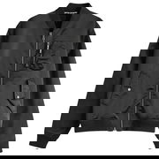 Black Bomber Jacket With Logo Patch